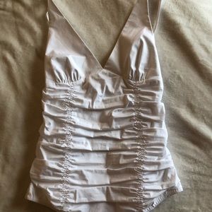 NWT White Zara ruched body suit